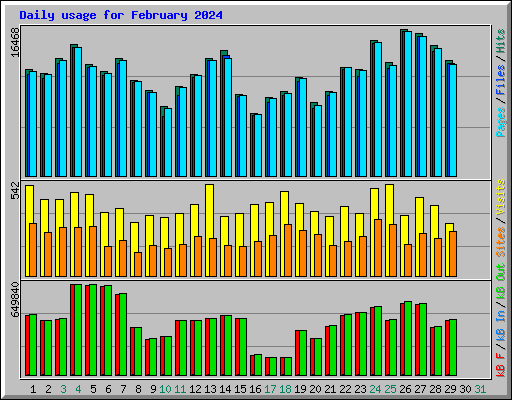 Daily usage for February 2024