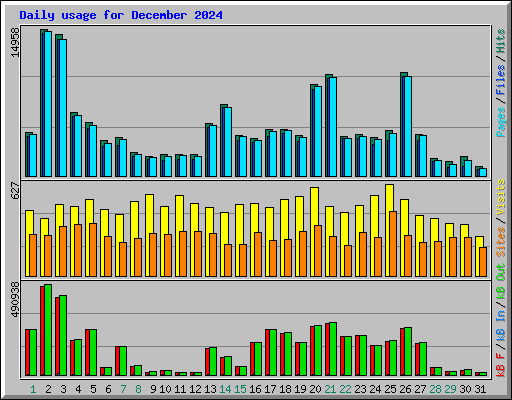 Daily usage for December 2024