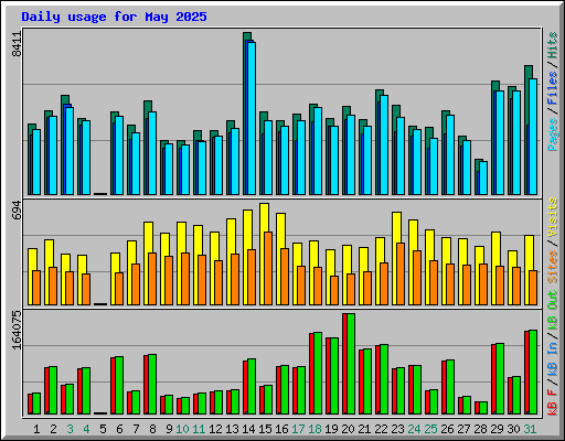 Daily usage for May 2025