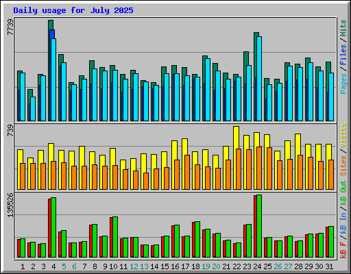 Daily usage for July 2025