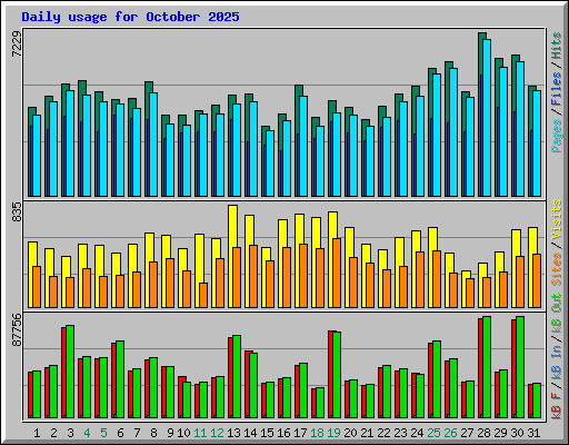 Daily usage for October 2025