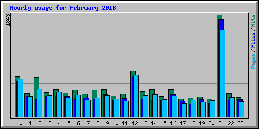 Hourly usage for February 2016