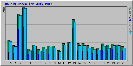 Hourly usage for July 2017