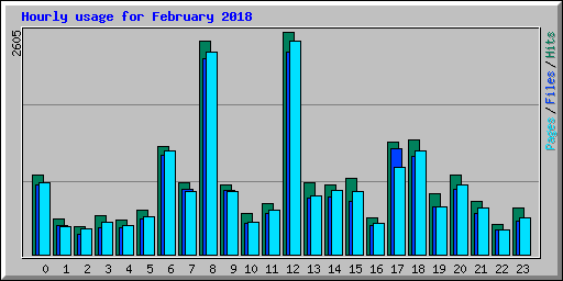 Hourly usage for February 2018