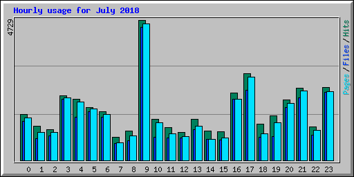 Hourly usage for July 2018