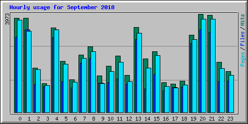 Hourly usage for September 2018