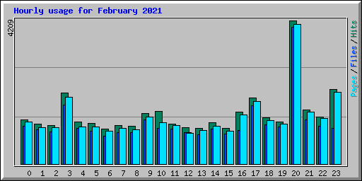 Hourly usage for February 2021