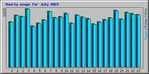Hourly usage for July 2023